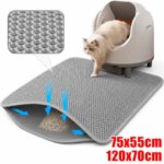 EVA Cat Litter Mat Double Layer Honeycomb Non Slip Washable Detachable Litter Trapping Pet Floor Pads Gray 75x55cm 120x70cm (New)