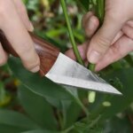 Wooden Handle Grafting Knife With Leather Shell Suitable For Garden Grafting/unpacking Etc Solid Wood Handle Garden Hand Tool (New)