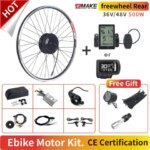 Ebike Motor Kit High Speed Brushless Gear Hub 36V 48V 350W 500W Electric Bike Conversion Front Cassette Rear With rim ZEMAKE (New)