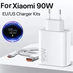90W Fast USB Charger with Type C Cable Xiaomi 14 13 12 11 Ultra Note 12T 13 Pro Turbo Quick Charge Fast Charger Wall Adapter Bangladesh (New)