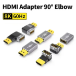 8K HDMI 2.1 Cable Adapter 90 Degree Right Angle Male to Female Connector 4K 8K HDMI Extender for TV Stick PS4 PS5 Xbox PC Laptop (New)