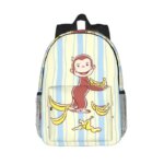 Curious George Monkey Cartoon Animation Backpack Hot Sale Daypack Boys Girls BookBag Shoulder Bags for Men Women School Bag (New)