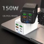 150W 6 Ports Pd QC 4.0 Usb C Fast Charger Wall Adapter Super Fast Charging Iphone Samsung Ipad Xiaomi Huawei Oneplus Oppo Bangladesh (New)