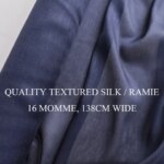 16 Momme Navy White Red Khaki Quality Textured Silk Ramie Fabric Natural Dress Shirt Material Slubbed Silk Ramie (New)