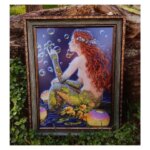 Amishop Counted Cross Stitch Kit Gold Collection Lovely Bubbles Blowing Mermaid On the Sea Home Decoration Merejka K-46 (New)