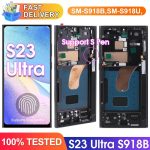 S23 Ultra Screen with Fingerprint for Samsung Galaxy S23 Ultra S918B S918B/DS Lcd Display Digital Touch Screen with Frame Parts