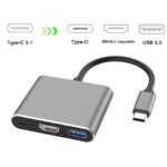 4K 1080P Type C To HDMI-compatible/ Usb 3.0/ Type C 3 in 1 Cable Converter Thunderbolt 3 Switch to HDMI-compatible Adapter Cable (New)