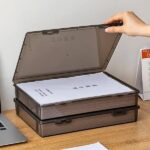 A4 Storage Box Dustproof & Transparent Black Document Organizer for Home or Office (New)