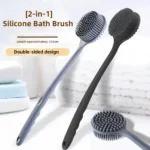 Bath Soft Back Scrubber Brush Bath Shower Sponge with Handle Exfoliating (1pc) — Dual-Sided Silicone Back Scrubber (New)