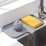 Sink Silicone Tray With Drain Soap Sponge Storage Holder Kitchen Organizer (New)