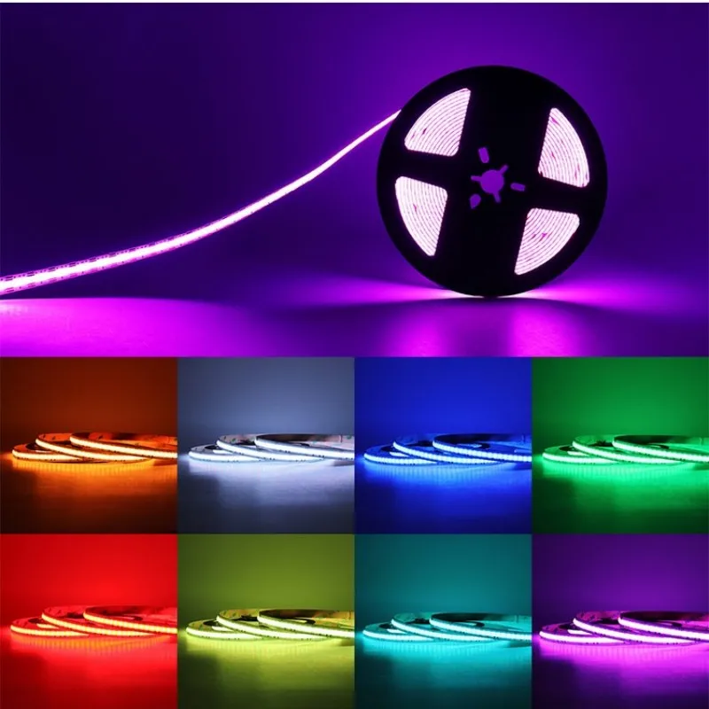 S556627406e66434c983d8fc8454b4798I.webp 5m DC12V RGB COB LED Strip 756LEDs/m High Density (New) - Image 1
