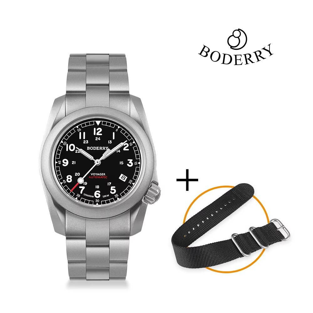 Boderry Voyager Field Watch Titanium Automatic Dive Wristwatch 100M Waterproof Titanium Bracelet For Seiko Movement Watch Men Boderry Voyager Field Watch Titanium Automatic Dive Wristwatch 100M Waterproof Titanium Bracelet For Seiko Movement Watch Men