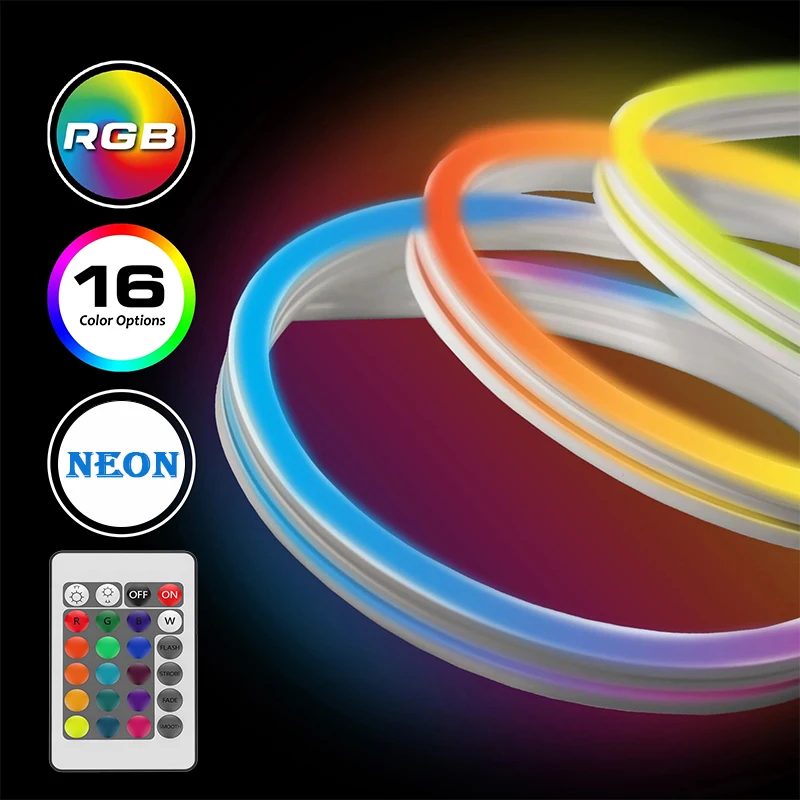 S6f54dcf9ad79475aa4cebe1bf3e0ce9eg.webp USB RGB LED Neon Rope LightsControl with Remote5V Flexible (New) - Image 1