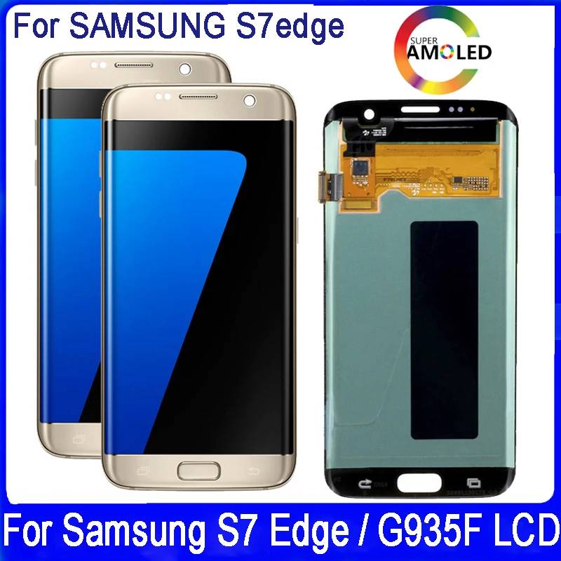 5.5"Super AMOLED For Samsung S7 Edge G935 SM-G935F Has Burn and Shadow Lcd Display +Touch Screen Digitizer With Frame