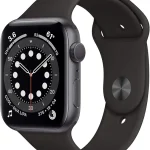 Apple Watch Series 6 GPS 44mm - Space Gray Aluminum Case with Black Sport Band Renewed (New)
