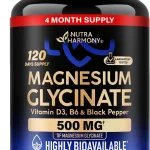 Magnesium Glycinate 500mg - VIT B6 &amp D3 - Sleep Muscle &amp Heart - 120 Caps Magnesium Bisglycinate - Chelated High Absor (New)