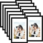 Picrit 11x17 Picture Frame Set of 12 Modern Gallery Wall Frames Black Fits 8x12 With Mat or 11x17 Without Mat Clear S (New)