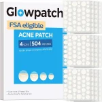 Glowpatch 504 Counts 4 Sizes Hydrocolloid Pimple Patches for Face Acne patch bulk zit sticker clear acne spot dots for (New)