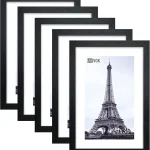 VCK 24x36 Poster Frame 5 Pack High-End Black Wood for Movie Poster 11in Wide Thick Border Wall Hanging Polished Ple (New)