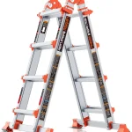 LANBITOU Ladder A Frame Extension 14Ft Multi Position for Home 330lbs 2mm Thickness AluminumTelescopingAnti-Slip Feet (New)