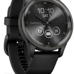 Garmin vÃ­vomoveÂ® Trend Stylish Hybrid Smartwatch 40mm Black Classic Analog Style and Essential Smart Features Smartp (New)