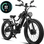 EcoE 8000W Dual Motor Electric Bike for Adults 52MPH 60V32A 26x4 Fat Tire 26x4 Fat Tire All Terrain Ebikes Full Suspen (New)