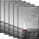 VIOLABBEY 24x36 Poster Frame Set of 5 Black Gallery Wall Frame 24x36 Frame for Wall Mounting Vertically or Horizontall (New)