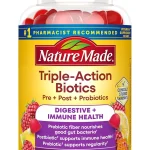 Nature Made Triple-Action Biotics Prebiotic Fiber Gummies 48 Gummies Digestive Probiotics for Women and Men Gut and I (New)