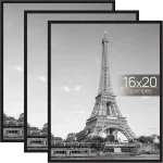 upsimples 16x20 Poster Frame Easy Slide-In Assembly Black 3 Pack Gallery Wall 16 x 20 Picture Frames Set for Family (New)