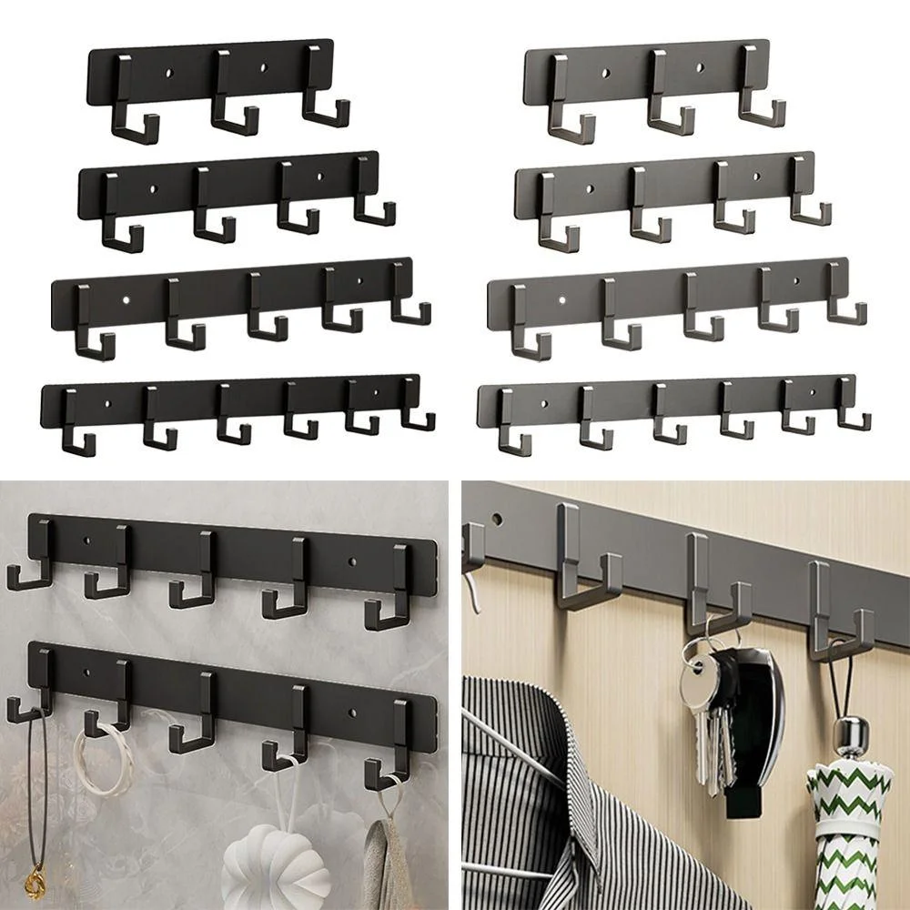 Ac539c5d9a67342768dd089399c17f229y Punch free Wall Mounted Living Room Clothes Hanger Load Bearing Hook Towel Bathroom Wall Strong Adhesive (New) - Image 1