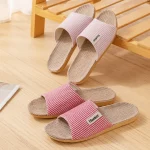 Fabric Unisex Slippers Summer Slip On Indoor Slippers Non Slip Breathable Home Slippers (New)