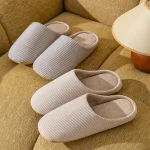 Unisex Home Slippers Soft Fur Slippers Warm Indoor Flat Slides Nonslip Couples Shoes (New)