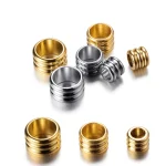 20 3mm 5mm 6mm Stainless Steel Big Hole Spacer Beads DIY Charm Necklace (New)