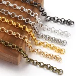 2Meters Gold Color Round O Shape Necklace Bracelet Accessories 3.2 4.8 5.8mm Copper Chains For (New)