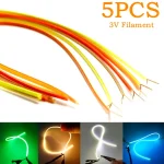 5 Pack 3V LED Same End Filament Flexible Diode Lighting Strip Decoration Ultra Slim (New)