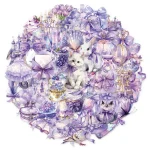 50 Purple Dream Transparent Fun Stickers DIY Phone Case Notebook Water Cup Hand (New)