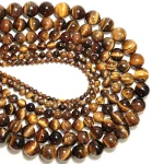 4mm 6mm 8mm 10mm Real Natural Tiger eye Stone Beads For Jewelry Making Brown Smooth Beaded (New)