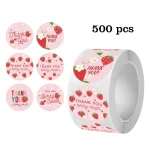 500 Strawberry Thank You Stickersï¼ŒDIYAdhesive Labels Envelope Gift Sealing Stickers Birthday Party Cuake (New)