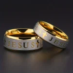 Fashion Stainless Steel Bible Verse Jesus Cross Rings For Men Vintage Christian Cross (New)