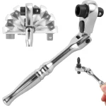 Ratchet Handle Chrome Vanadium Steel 2 in 1 Multi Purpose Reversible Resilient Head Ratchet Wrench 1 4 (New)