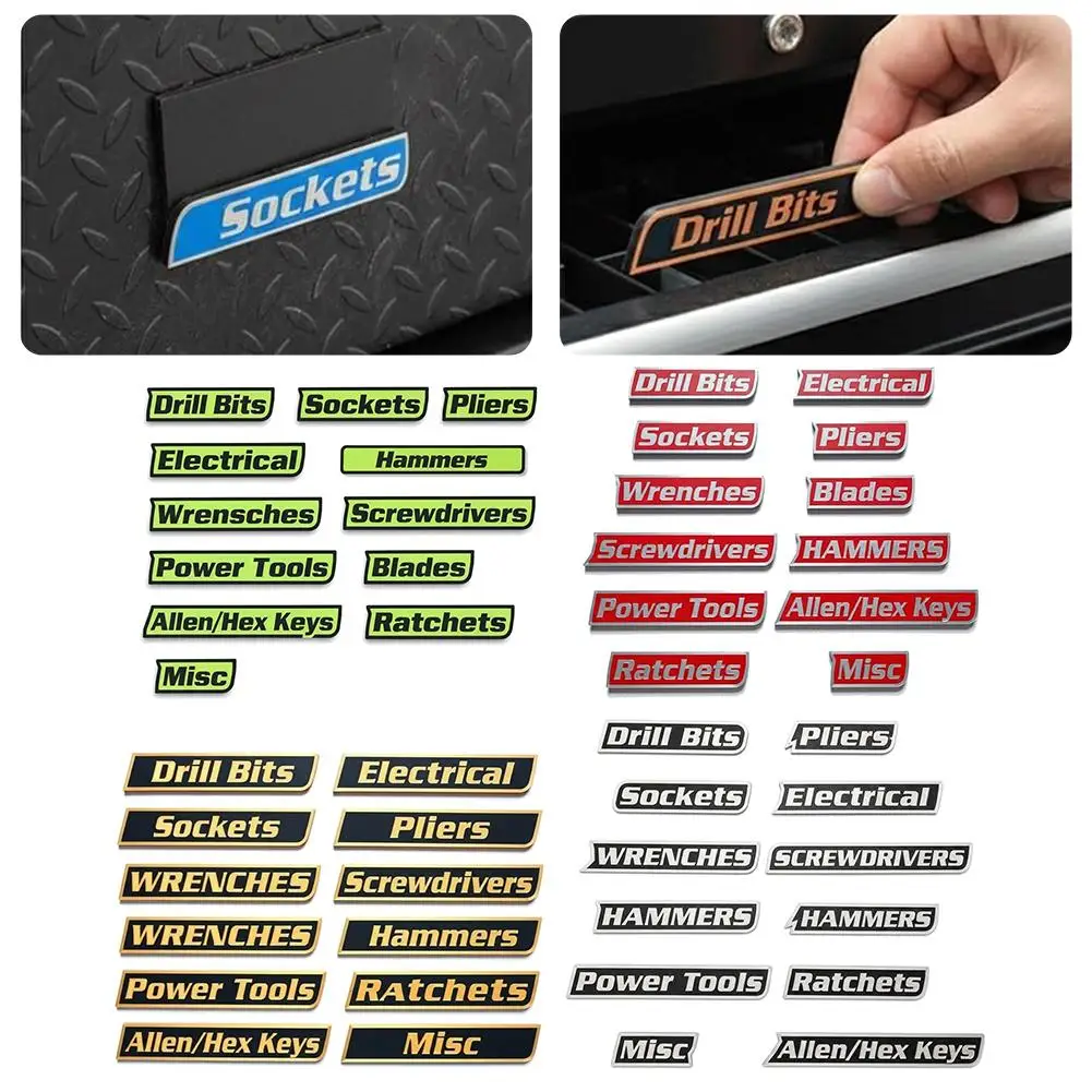 S1f589017206e4638a375ccc9d8c25617w 12 Magnetic Toolbox Drawer Tags Bold Easy to Read 3D Magnetic Tool Box Organizer Labels (New) - Image 1