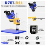 MECHANIC D75T-B11 Trinocular Stereo Microscope HD Electronic Component Magnified 7-50X (New)