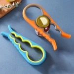 Multifunctional 4 in 1 Kitchen Tool Jar Gripper Lid Opener Can Opener Bottle Opener (New)
