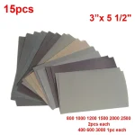 15 Set Sandpaper 400 600 3000 800 1000 1200 1500 2000 2500 Grit Sand (New)