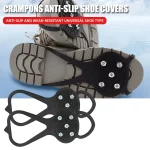 1 Pair 5 Studs Anti Skid Ice Snow Camping Walking Shoes Winter Safety Boots (New)