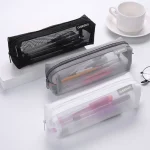Mesh Pencil Case Transparent Pens Pouch Cute Simple Aesthetic Bag Organizer Office School (New)