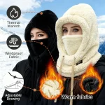 1 Pack Super Thick Plush Winter Balaclava Hat, Adjustable Drawstring, Suitable for winter (New)