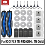 ECOVACS T50 PRO OMNI   T50 OMNI Accessories Main Side Brushes Mop Cloths (New)