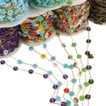 1 Meter Stainless Steel 1.5mm Width Daisy Flower Dainty Satellite Beaded Chains for (New)