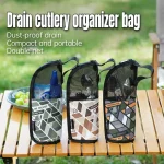 Portable Cutlery Organizer Bag for Camping, Waterproof Outdoor Utensil Pouch with Drain Holes (New)